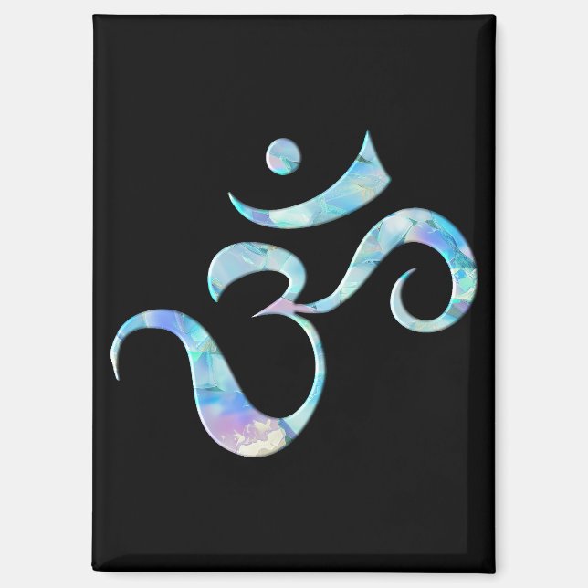 Turquoise Marbled Om Magnet (Front)