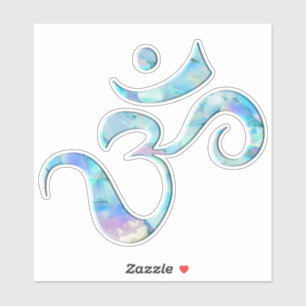 Turquoise Marbled Om Sticker