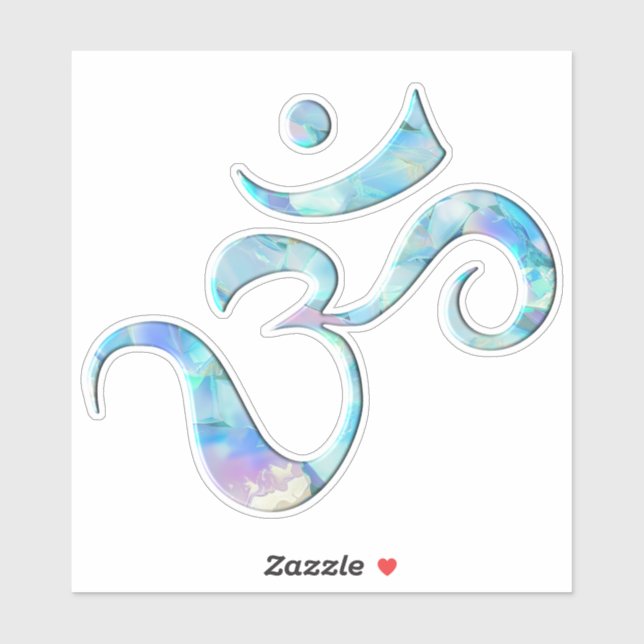 Turquoise Marbled Om Sticker (Sheet)