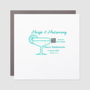 Turquoise Margs & Matrimony Bachelorette party Car Magnet