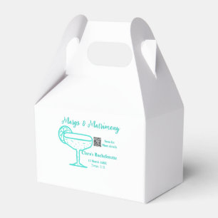 Turquoise Margs & Matrimony Bachelorette party Favor Boxes
