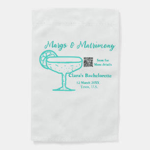Turquoise Margs & Matrimony Bachelorette party Garden Flag