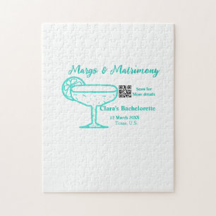 Turquoise Margs & Matrimony Bachelorette party Jigsaw Puzzle