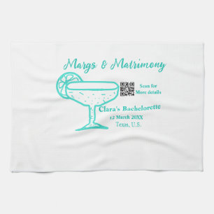 Turquoise Margs & Matrimony Bachelorette party  Kitchen Towel