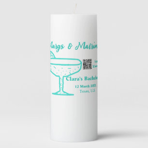 Turquoise Margs & Matrimony Bachelorette party Pillar Candle