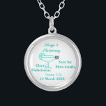 Turquoise Margs & Matrimony Bachelorette party  Silver Plated Necklace<br><div class="desc">design</div>