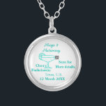 Turquoise Margs & Matrimony Bachelorette party  Silver Plated Necklace<br><div class="desc">design</div>