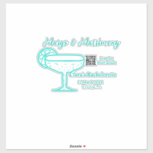 Turquoise Margs & Matrimony Bachelorette party Sticker