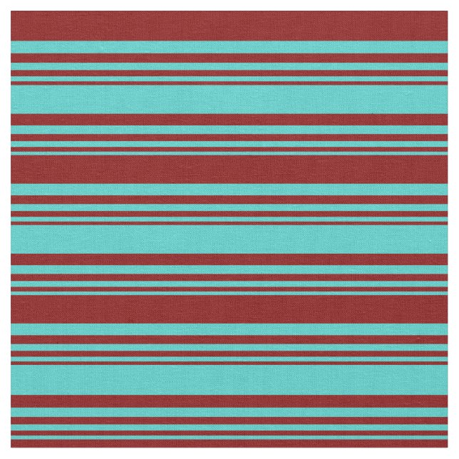 Turquoise & Maroon Colored Pattern Fabric (Close Up)