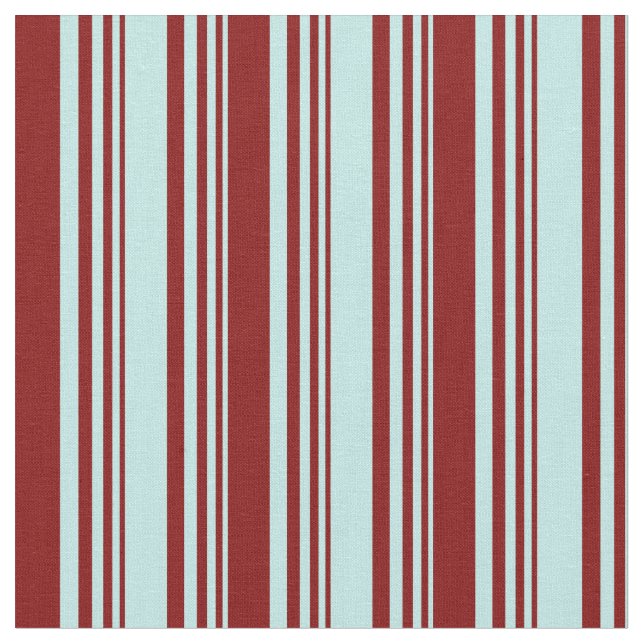 Turquoise & Maroon Stripes Pattern Fabric (Close Up)