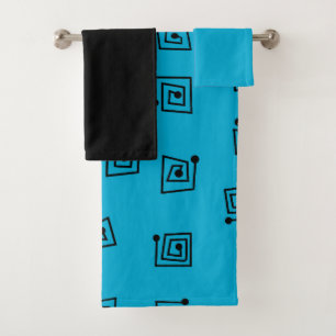 Turquoise Mazes Bath Towel Set