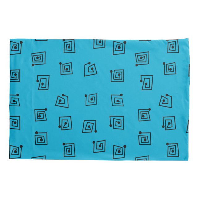 Turquoise Mazes  Pillow Case (Back)