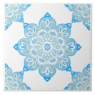 Turquoise Medallion Ceramic Tile