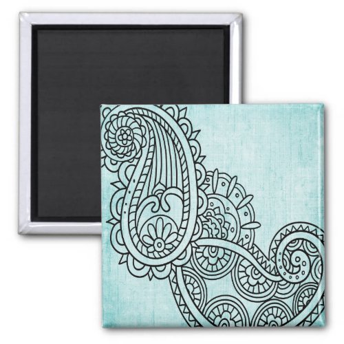 Turquoise Mehndi Motif Magnet