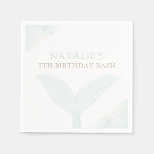 Turquoise Mermaid Girl Birthday Party Napkins
