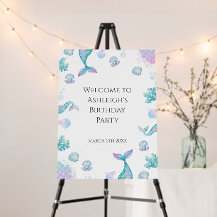 Turquoise Mermaid Themed Birthday Welcome Sign