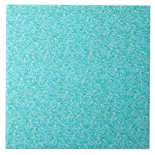 Turquoise metallic  glitter tile