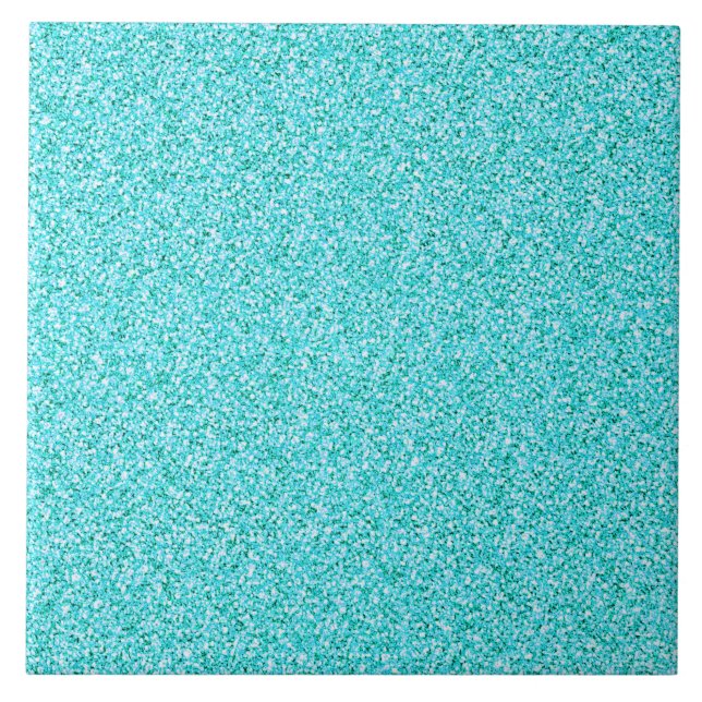 Turquoise metallic  glitter tile (Front)