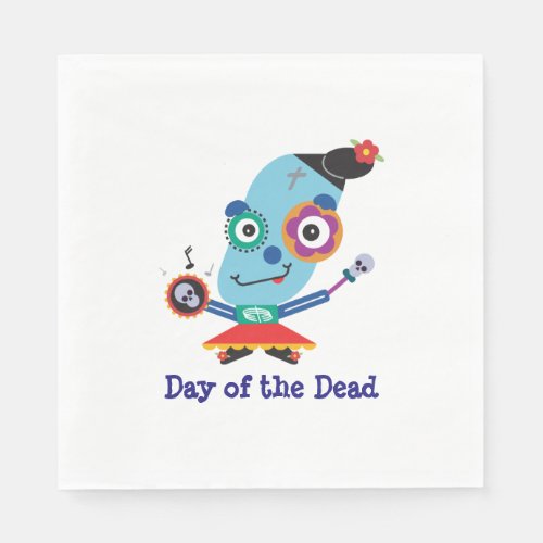 Turquoise Mexican Day of the Dead Sugar Skull Napkins