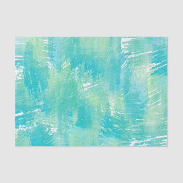 Turquoise Mint Abstract Tissue Paper (Front)