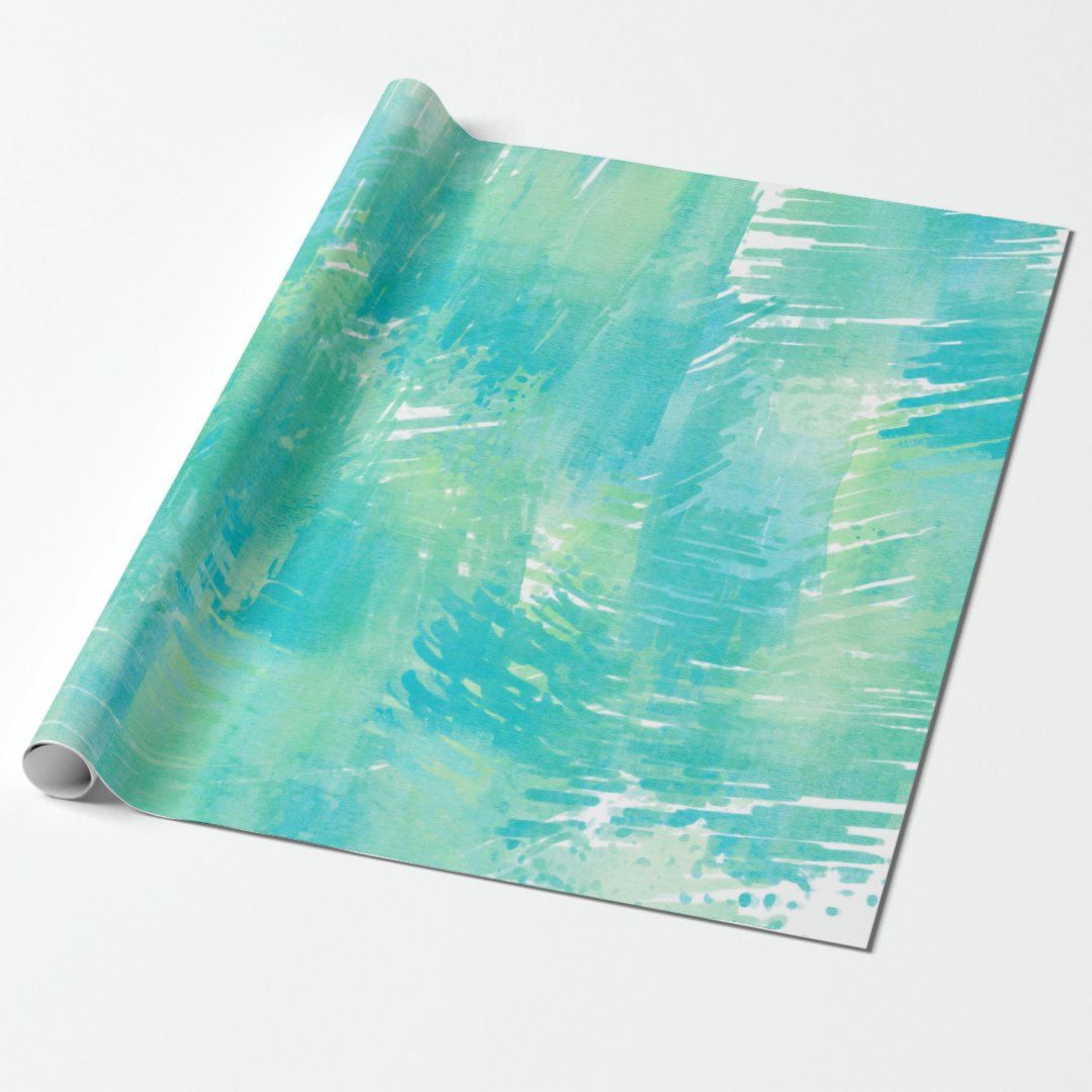 Turquoise Mint Abstract Wrapping Paper | Zazzle