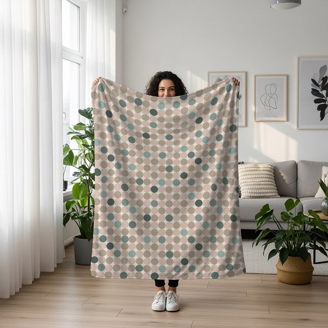 Turquoise Mocha Geometric Circles Sherpa Blanket (Creator Uploaded)