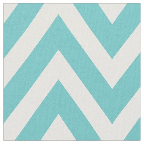 Turquoise Modern Chevron Large Scale Fabric