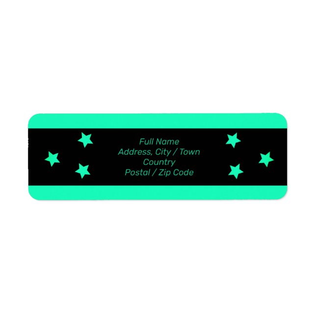 Turquoise modern designer label (Front)