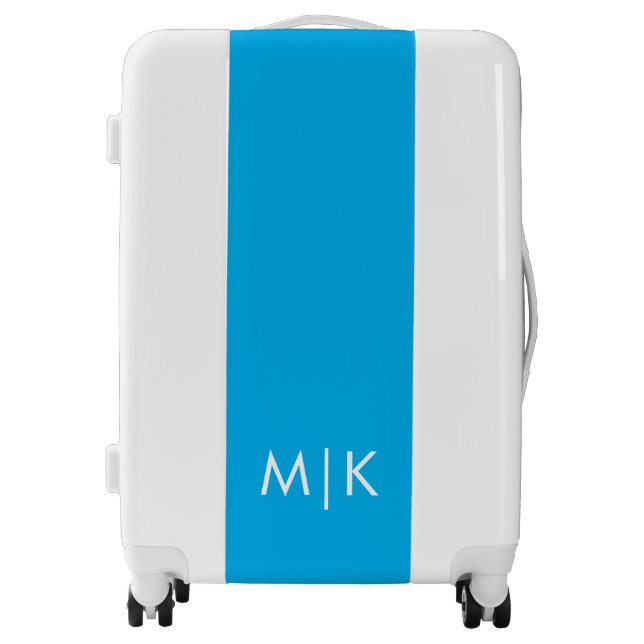 Turquoise | Modern Monogram Luggage (Front)