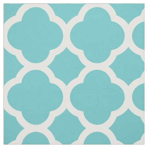 Turquoise Modern Quatrefoil Large Scale Fabric