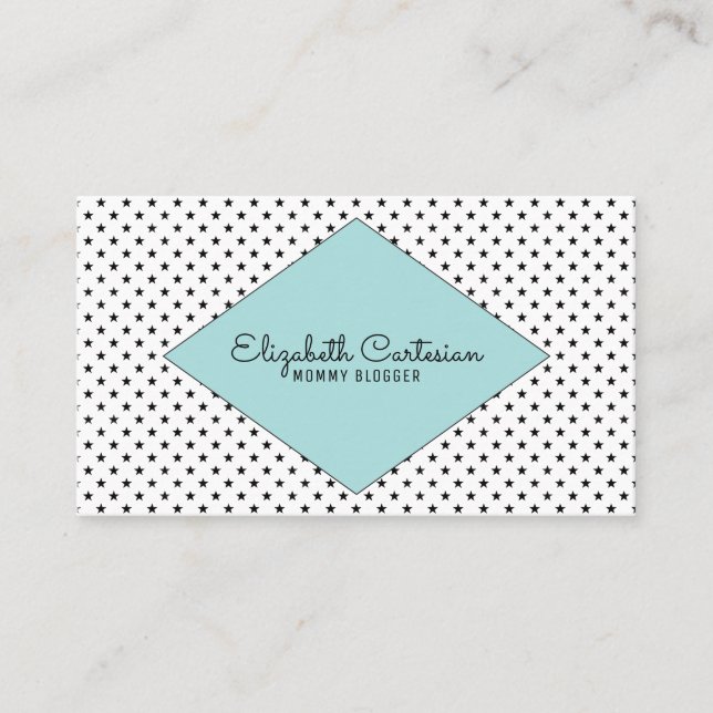 Turquoise Modern Stars Business Card (Front)