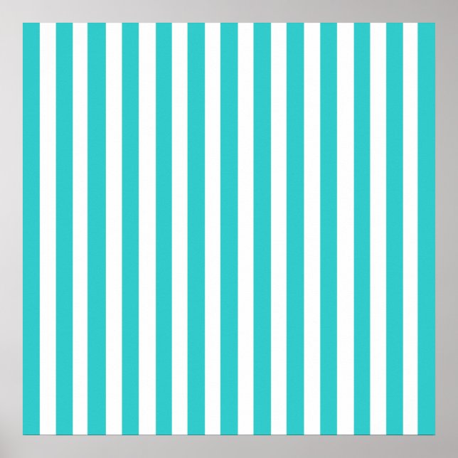 Turquoise Modern Stripes Poster (Front)