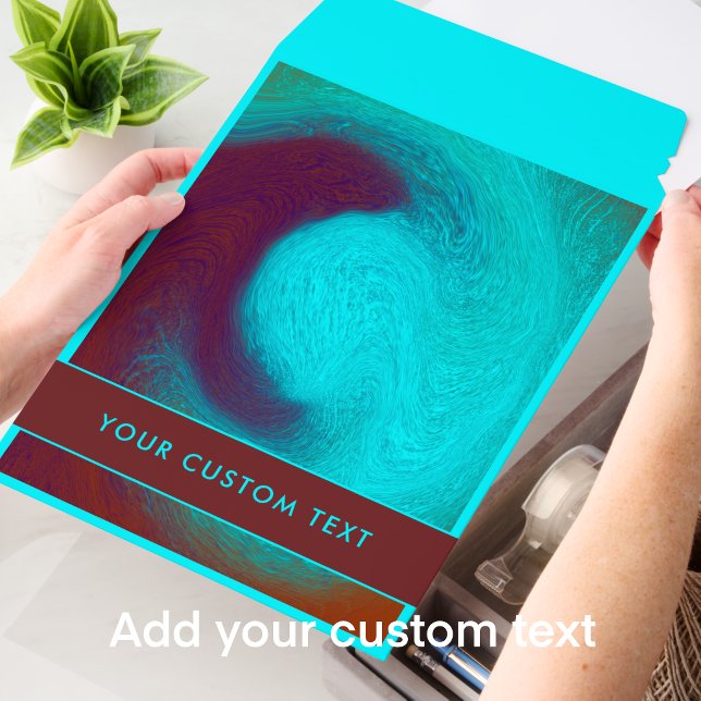 Turquoise Modern Unique QR Custom Text Business Envelope Mailers (Create a unique custom mailer envelope for you business promotional needs. 
)