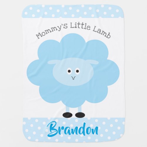 Turquoise Mommys Little Lamb Baby Boy Name Cute Baby Blanket