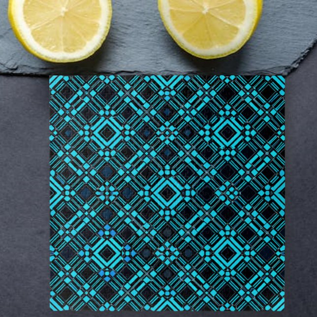 Turquoise monochrome geometric jigsaw puzzle (Creator Uploaded)
