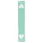 Turquoise monogram heart table runner for wedding