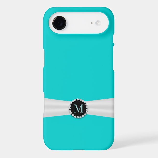Turquoise Monogram iPhone 6/6S Case (Back)