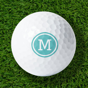 Turquoise Monogram Personalized Golf Balls