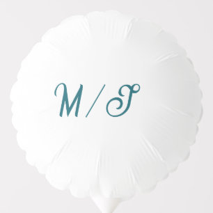 Turquoise monogram wedding couple name simple styl balloon