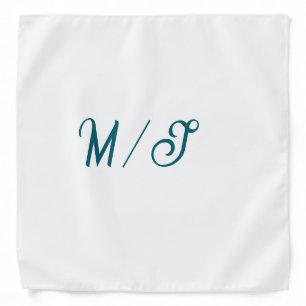 Turquoise monogram wedding couple name simple styl bandana