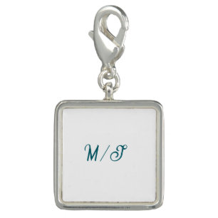 Turquoise monogram wedding couple name simple styl charm