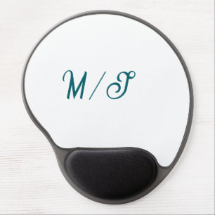 Turquoise monogram wedding couple name simple styl gel mouse pad