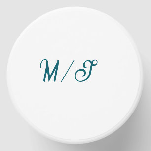 Turquoise monogram wedding couple name simple styl mini candle favors