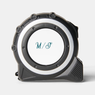 Turquoise monogram wedding couple name simple styl tape measure