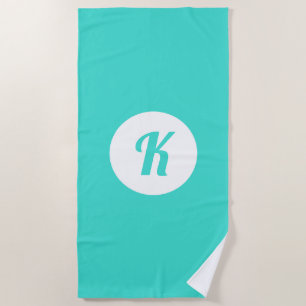 Turquoise Monogrammed Beach Towel