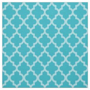 Turquoise Moroccan Moods Quatrefoil Fabric