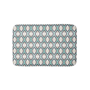 Turquoise Moroccan Pattern Bathroom Mat