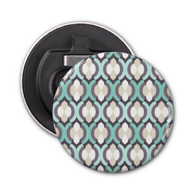 Turquoise Moroccan Pattern Bottle Opener (Front)