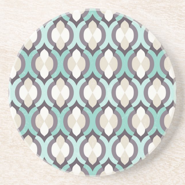 Turquoise Moroccan Pattern Coaster (Front)