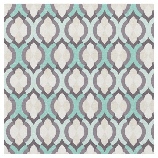 Turquoise Moroccan Pattern Fabric